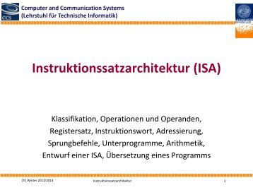 Instruktionssatzarchitektur - Computer and Communication Systems