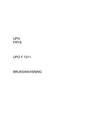 UPO FRYS UPO F 1311 BRUKSANVISNING - Elon