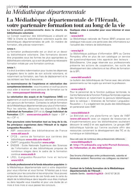 Voyelles - formations/calendrier stages - nÂ°18 - Conseil GÃ©nÃ©ral de l ...