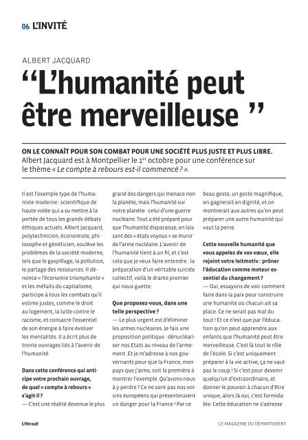 TÃ©lÃ©charger le magazine au format PDF - Conseil GÃ©nÃ©ral de l'HÃ©rault