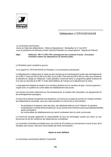 RRA NÂ°13 2010 - Conseil GÃ©nÃ©ral de l'HÃ©rault