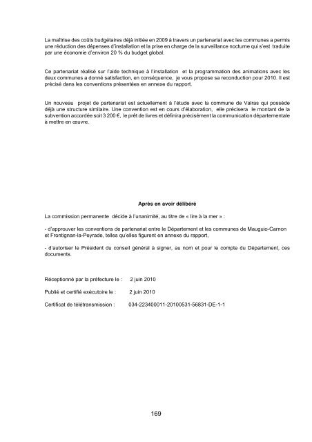 RRA NÂ°13 2010 - Conseil GÃ©nÃ©ral de l'HÃ©rault