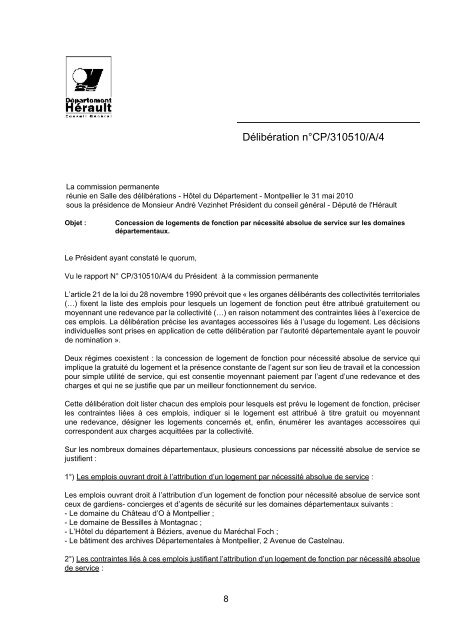 RRA NÂ°13 2010 - Conseil GÃ©nÃ©ral de l'HÃ©rault