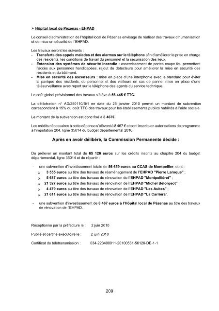 RRA NÂ°13 2010 - Conseil GÃ©nÃ©ral de l'HÃ©rault