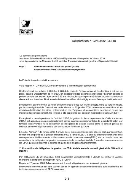 RRA NÂ°13 2010 - Conseil GÃ©nÃ©ral de l'HÃ©rault