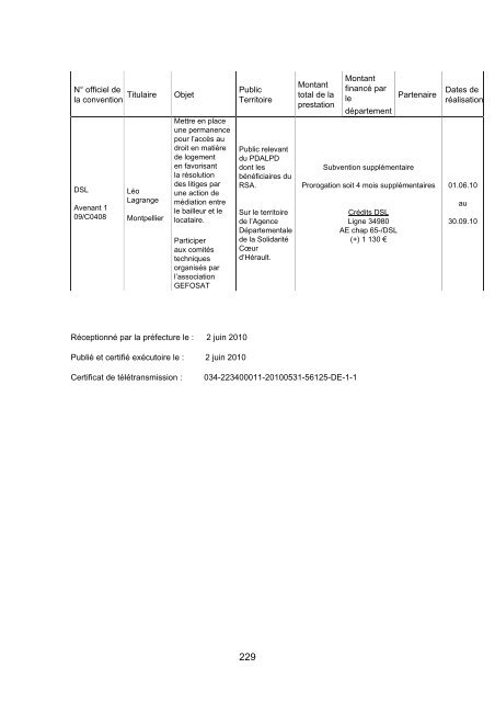 RRA NÂ°13 2010 - Conseil GÃ©nÃ©ral de l'HÃ©rault