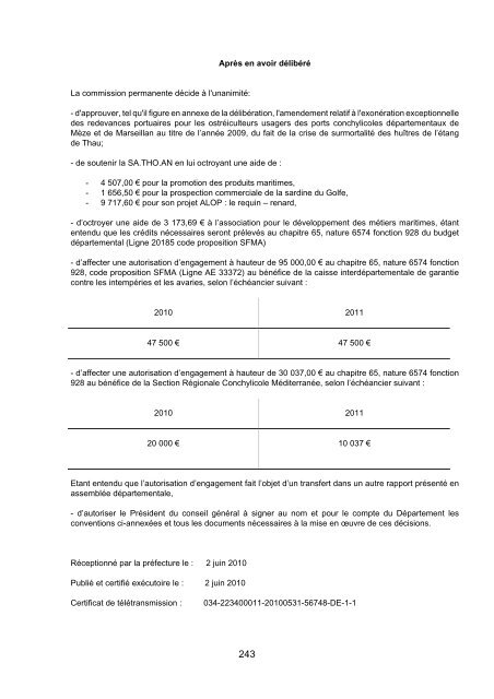 RRA NÂ°13 2010 - Conseil GÃ©nÃ©ral de l'HÃ©rault