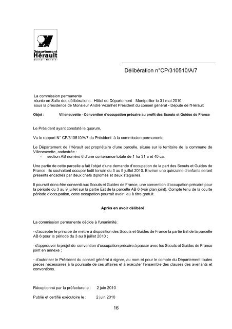 RRA NÂ°13 2010 - Conseil GÃ©nÃ©ral de l'HÃ©rault