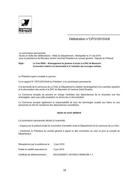 RRA NÂ°13 2010 - Conseil GÃ©nÃ©ral de l'HÃ©rault