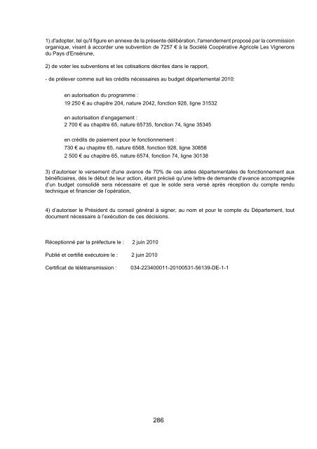 RRA NÂ°13 2010 - Conseil GÃ©nÃ©ral de l'HÃ©rault