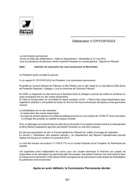 RRA NÂ°13 2010 - Conseil GÃ©nÃ©ral de l'HÃ©rault