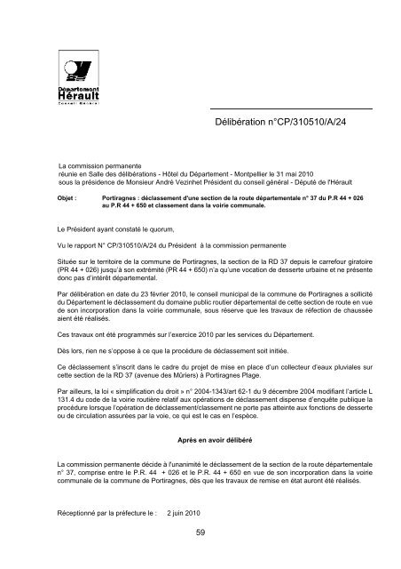 RRA NÂ°13 2010 - Conseil GÃ©nÃ©ral de l'HÃ©rault