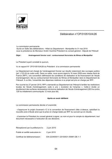 RRA NÂ°13 2010 - Conseil GÃ©nÃ©ral de l'HÃ©rault