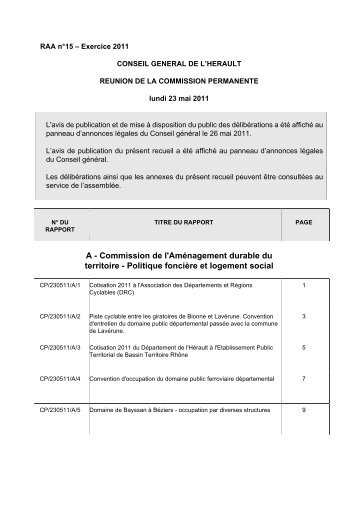 RAA 015 - Conseil GÃ©nÃ©ral de l'HÃ©rault