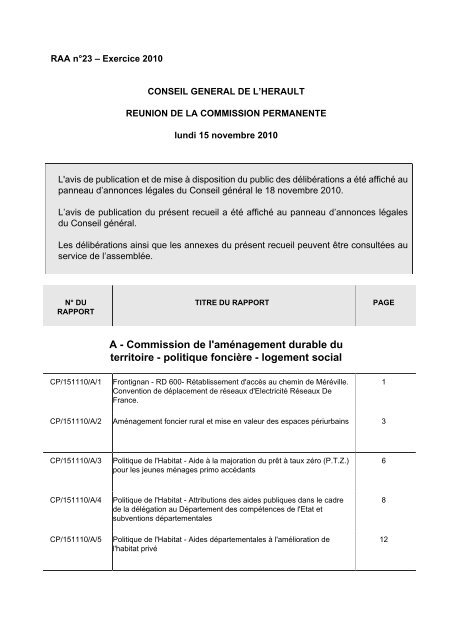 RAA 023 - Conseil GÃ©nÃ©ral de l'HÃ©rault