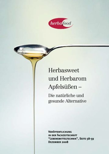 Herbasweet und Herbarom ApfelsÃ¼Ãen - Herbafood Ingredients GmbH