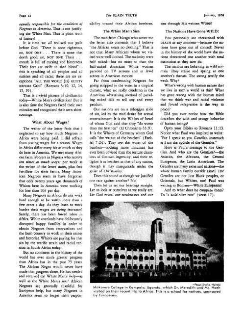 Plain Truth 1958 (Vol XXIII No 01) Jan - Herbert W. Armstrong ...
