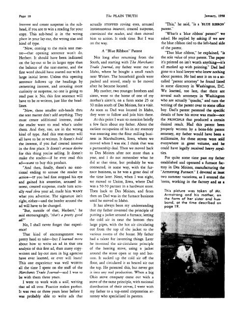 Plain Truth 1958 (Vol XXIII No 01) Jan - Herbert W. Armstrong ...