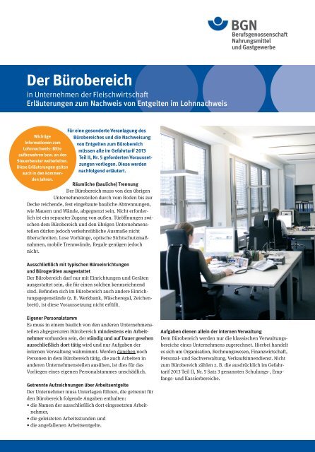 Der Bürobereich