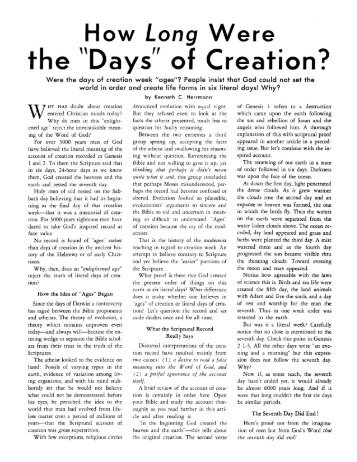 How Long Were the Days of Creation - Herbert W. Armstrong Library ...