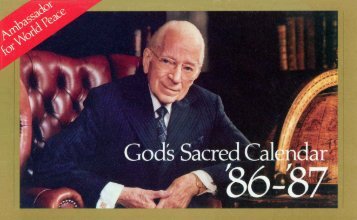 God's Sacred Calendar - Herbert W. Armstrong Library and Archives