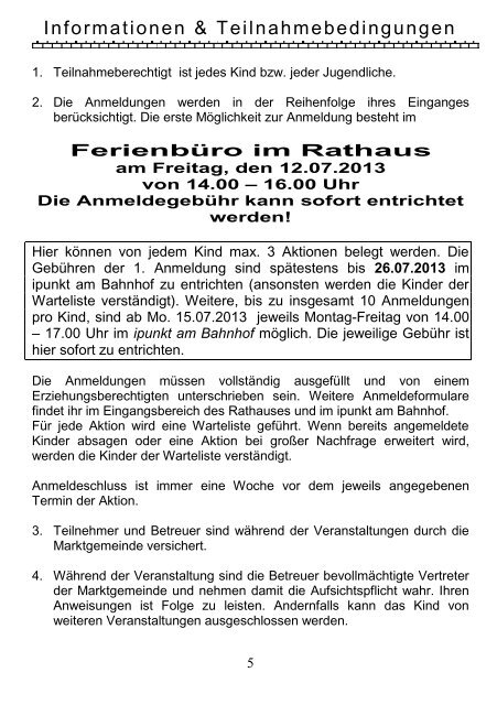 Informationen & Teilnahmebedingungen - Bad Endorf