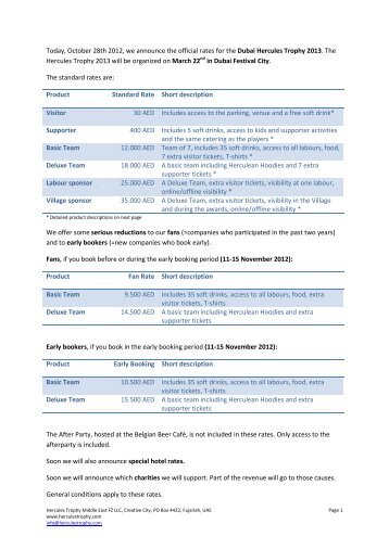 detailed Product Sheet - Hercules Trophy