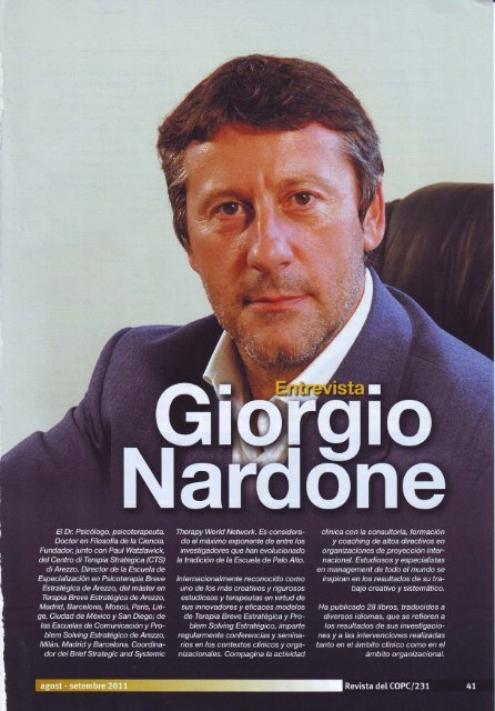 Entrevista a Giorgio Nardone - Herder Editorial