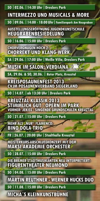 02.06. bis 11.08.2013 - Kreuztal Kultur