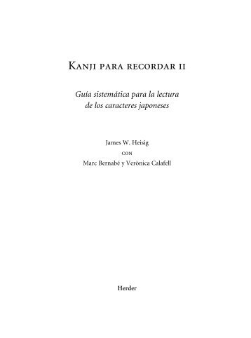 Kanji para recordar II.pdf - Herder Editorial