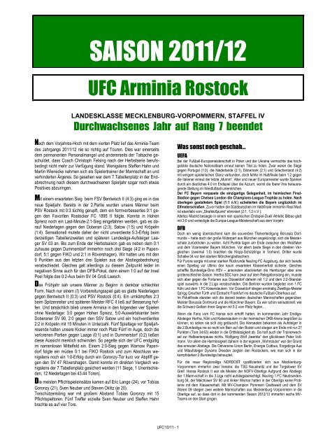 Saison 2011-2012 - UFC Arminia Rostock