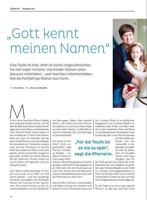 Zehn14 - Das Evangelische Elternmagazin (Pilotausgabe)