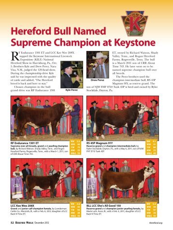 Hereford Bull Named Supreme Champion at Keystone