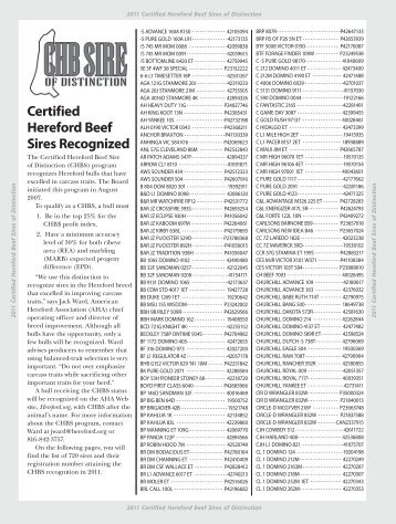 Certified Hereford Beef Sires Recognized - American Hereford ...