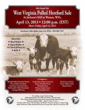 West Virginia Polled Hereford Sale - American Hereford Association