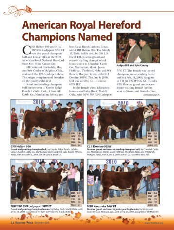 American Royal Hereford Champions Named