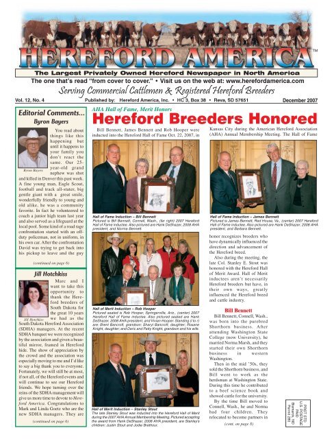 December 2007 Issue (pdf - 7023 kb)... - Hereford America