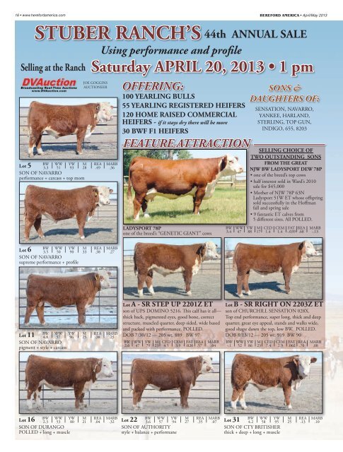 April/May 2013 Issue (pdf - 20 MB)... - Hereford America