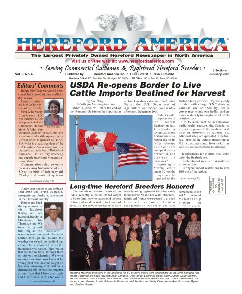 January 2005 Section A (pdf - 14702 kb)... - Hereford America