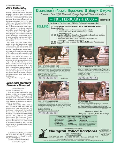 January 2005 Section A (pdf - 14702 kb)... - Hereford America