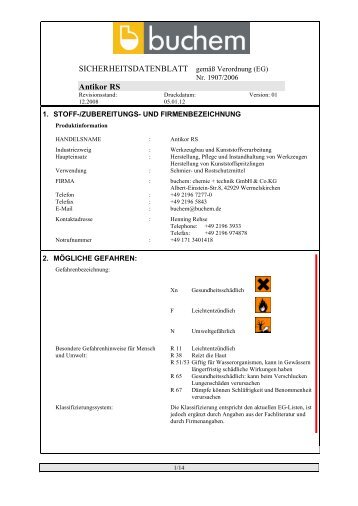 Antikor RS - Buchem Chemie + Technik Gmbh und Co. KG