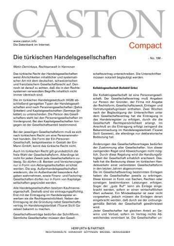 Die türkischen Handelsgesellschaften - Herfurth & Partner