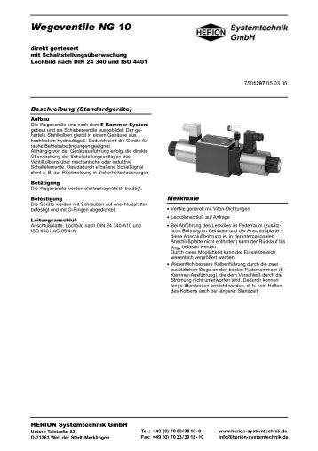 Wegeventile NG 10 - Herion Systemtechnik GmbH