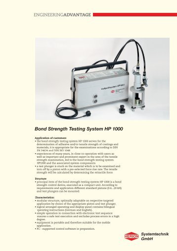 Bond Strength Testing System HP 1000 - Herion Systemtechnik GmbH