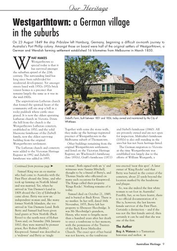 Heritage 0306_OH Westgarthtown.pdf - Australian Heritage Magazine