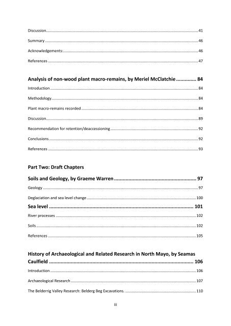 Neolithic and Bronze Age Landscapes of North Mayo: Report 2011