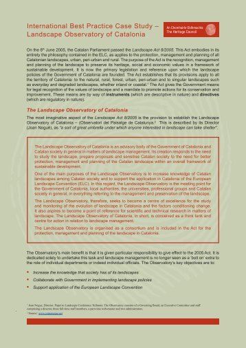 LCA Catalonia Case Study.indd - The Heritage Council