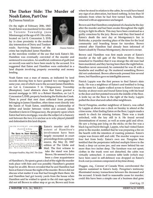 Heritage News Winter 2011 - Heritage Mississauga