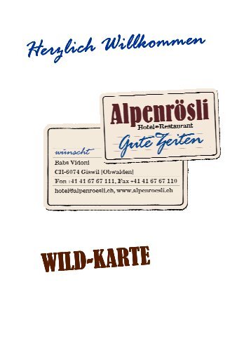 Wildkarte - Hotel Alpenrösli, Giswil