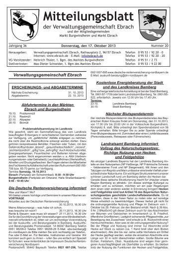 Mitteilungsblatt - Verwaltungsgemeinschaft Ebrach